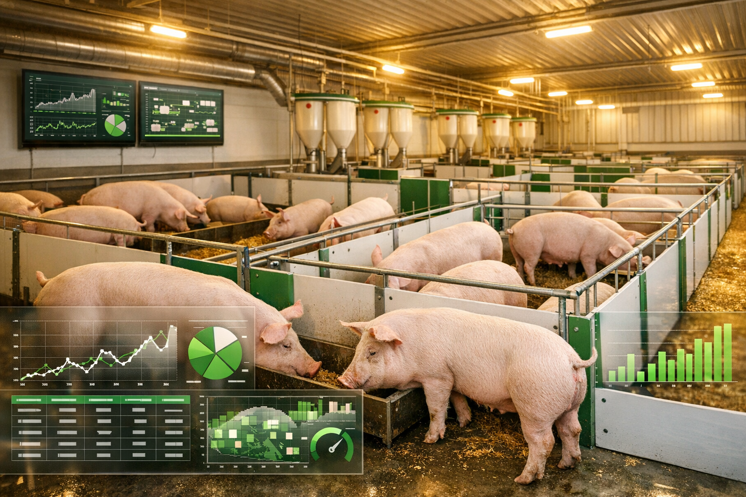 Модерна свинеферма с технологии